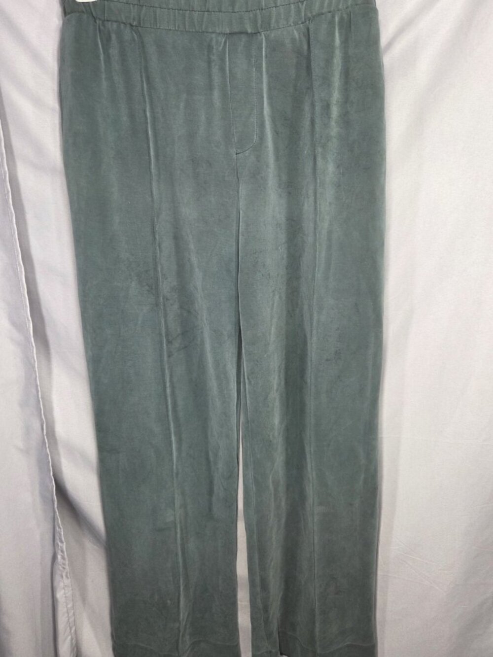 a new day Green Elastic Wide Leg Pull On Casual Pants with Pockets Size Large